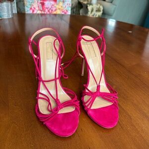 Aquazzura Firenze Elegant Pink Strappy Heels
